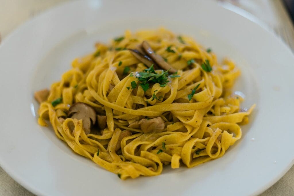 mushroom tagliatelle creamy gabriella clare marino unsplash 30