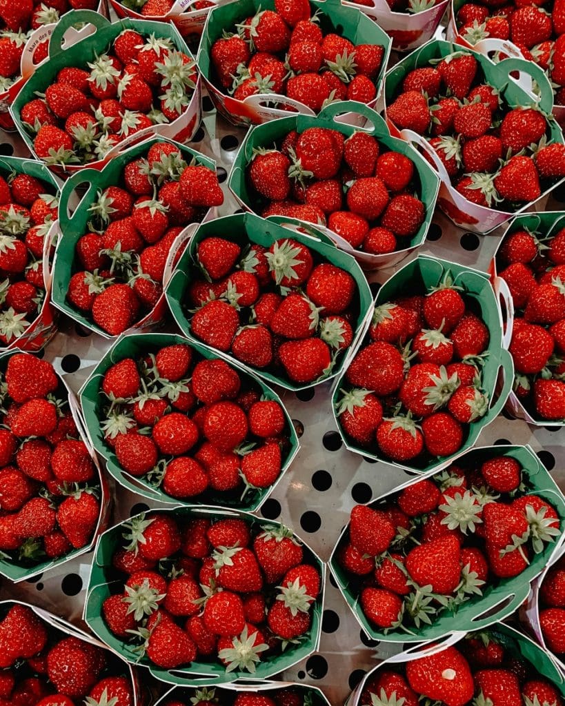 strawberry kefir or strawberry smoothie orange juice
