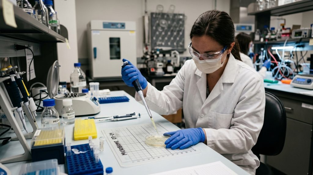 Laboratory worker in a test lab