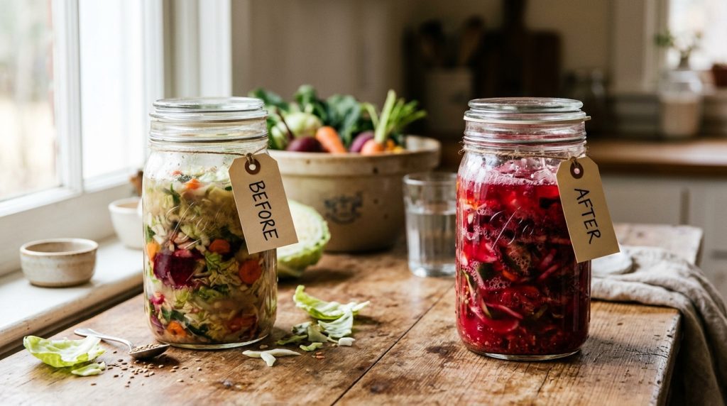before and after fermentation